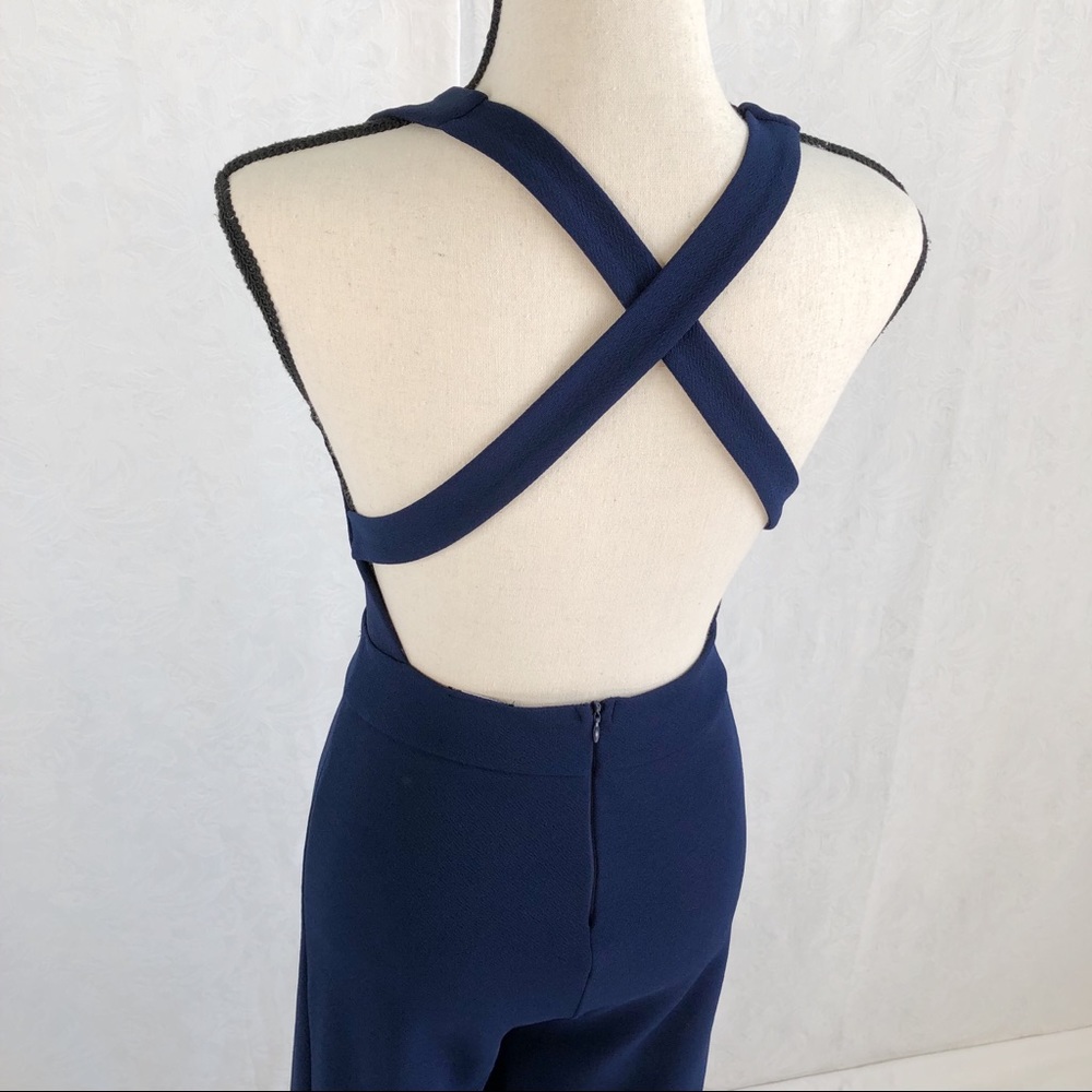 Navy Deep V Haltered Jumpsuit - image 7